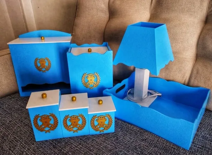 Kit higiene bebê azul 7 peças