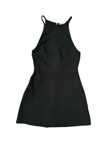 Vestido Zara Preto Básico Decote Halter Curto