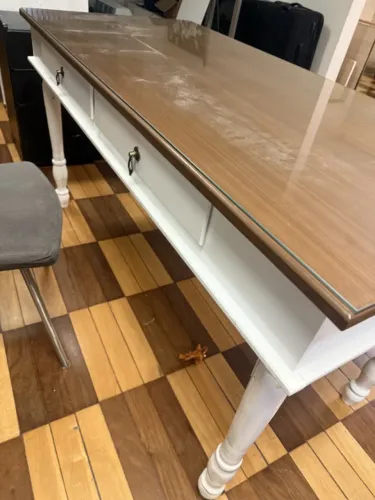 Mesa Escrivaninha Colonial Provençal Branca 1.50 Mdf Torneada