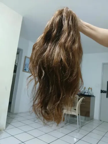 Lace 360° cabelo humano brasileiro, loiro natural, com mechas