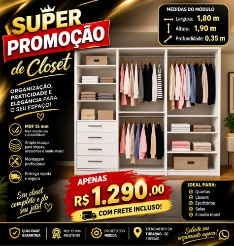 Super Promoção de Closet!