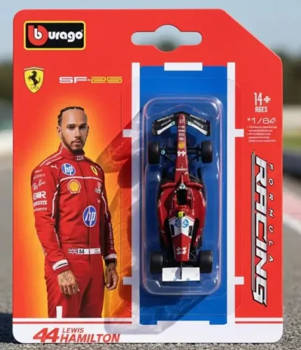 Miniatura Diecast Fórmula 1 Ferrari SF25 Lewis Hamilton 2025 1:64 Bburago