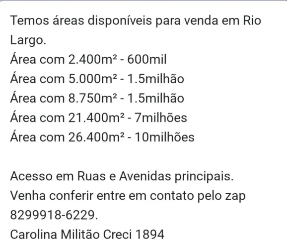 Ótimas Áreas Comerciais ou Residenciais