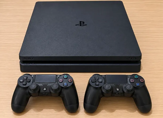 PS4 SLIM 500GB + 2 CONTROLES - MUITO CONSERVADO