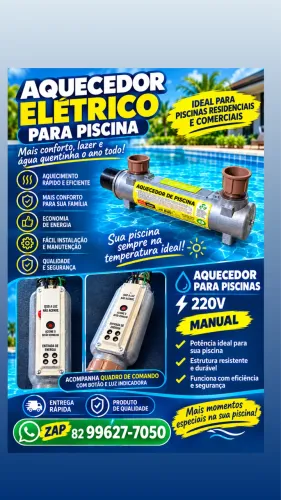 Aquecedor elétrico para piscina 10mil litros