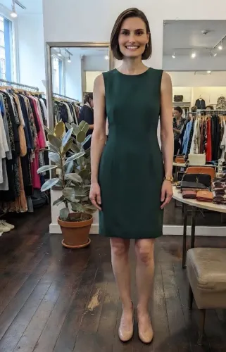 Vestido verde militar alfaiataria P/M
