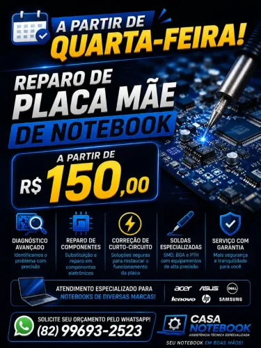 Assistência técnica especializada em notebook