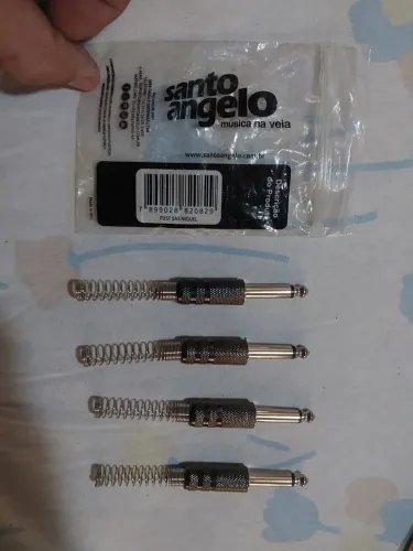 Plug P10 metal niquel novo
