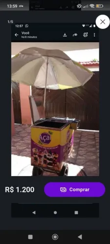 CARRINHO DE AÇAÍ, EM PERFEITO ESTADO. BARATO PARA SAIR RAPIDO