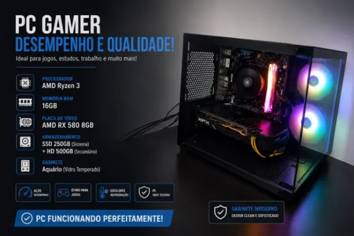 CPU RYZEN COM PLACA DE VIDEO 
