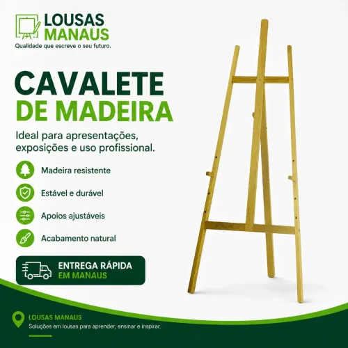 Cavalete em madeira para Quadro branco ou tela de pintura 