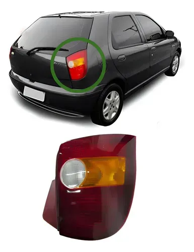Lanterna Traseira Lado Direito Tricolor Palio 1996 2000 Direito/passageiro Vermelho