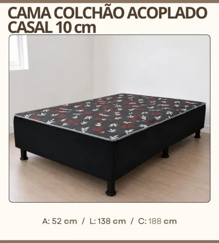 Cama box. Acoplado de 10 cm casal