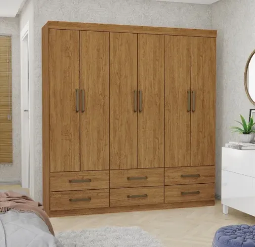Guarda-Roupa Compacto Wood Flex 6 Portas