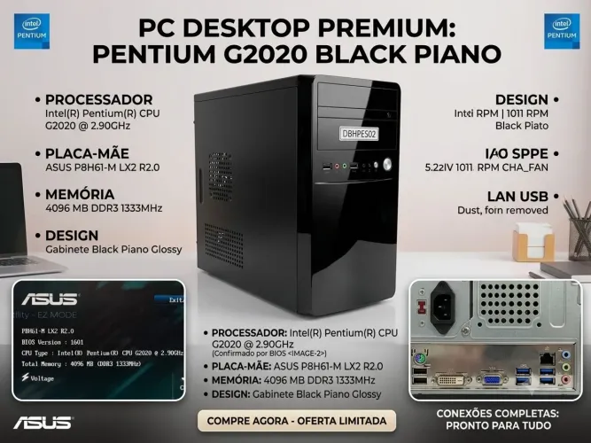 Desktop Intel G2020 2.90Ghz 4GB Ram DDR3