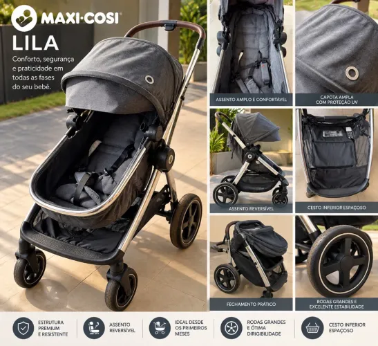 Carrinho de Bebê Maxi-Cosi Premium - Completo e Conservado