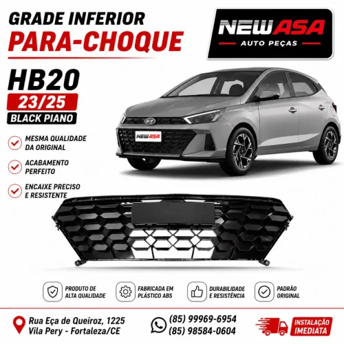 GRADE RADIADOR HB20 23/25 BLACK PIANO ( mesma qualidade da original)