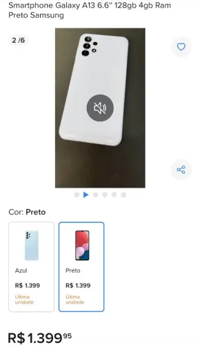 Celular sansung galaxy A13 128gb branco +carregador original+capinha