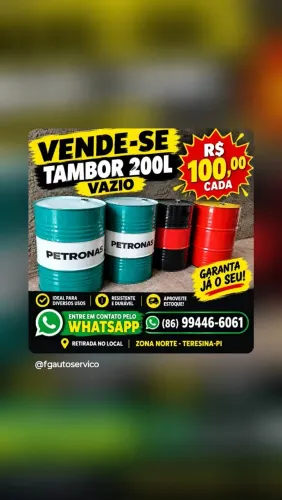 Tambor de óleo vazio 200L