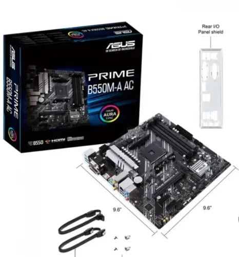 PLACA MÃE ASUS PRIME B550M-A AC, CHIPSET B550, AMD AM4, MATX, DDR4 NOVA