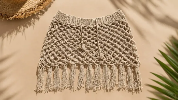 Saída de Praia em Crochê Artesanal |Mini saia| Tamanho P | Goiana-PE