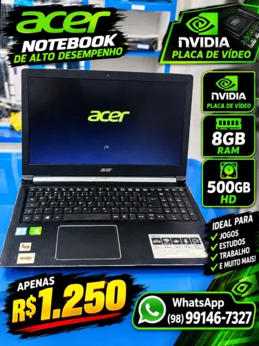 Notebook Acer i5 placa de vídeo Nvidia