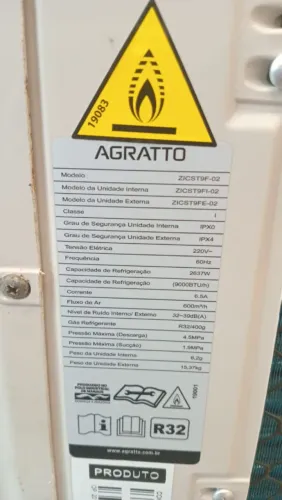 Ar Condicionado Split Agratto Neo Inverter 9000 BTUs 220v - Novo com Nota Fiscal