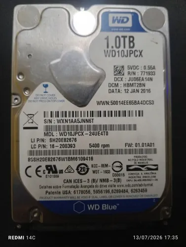 HD de 1 tera de notebook