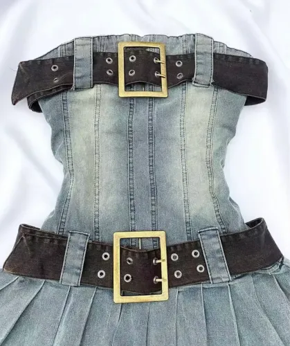 vestido jeans pregado y2k