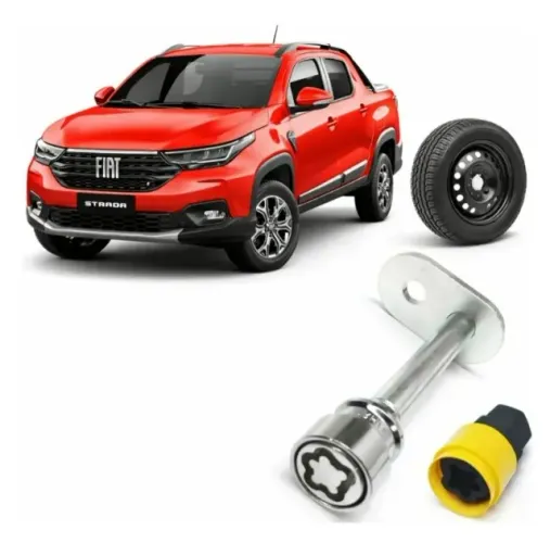 Kit Trava Antifurto Estepe Fiat Strada Nova_Aceito Cartão