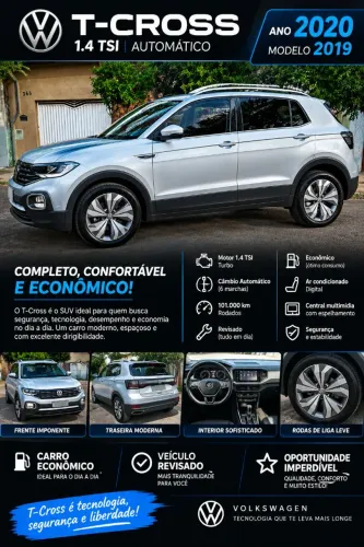 Volkswagen T-Cross Highline 1.4 TSI Flex 16V 5P AUT 2020