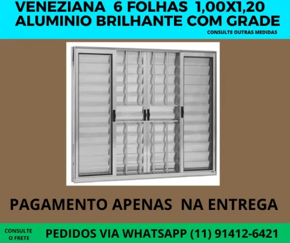 veneziana model alfa 6 folhas grade aluminio - frete a combinar
