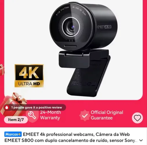Webcam Emeet S800