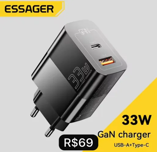 Fonte Carregador Essager 33W - Produto Novo