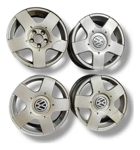 Jogo De Roda Vw Golf Audi Aro 15 3 Tampinhas Preto