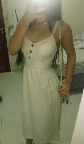 Vestido elegante bege 