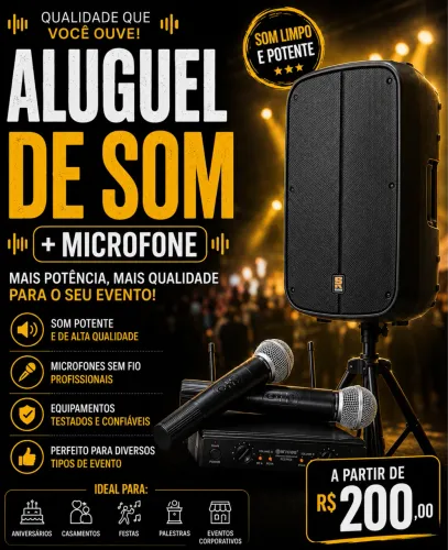 ALUGUEL de SOM e MICROFONE