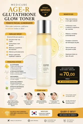 TÔNICO FACIAL ILUMINADOR AGE-R MEDICUBE
