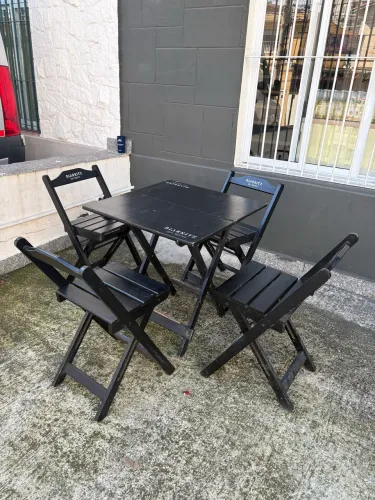 Conjunto de Mesa e 4 Cadeiras ? Dobrável (70 x 70)