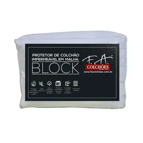 Protetor de Colchão Impermeável Block -Casal 138x188x36 - Select Colchões