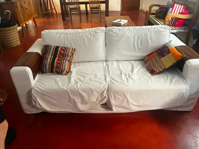 Conjunto de Sofás 3 Lugares com Capas Removíveis. 