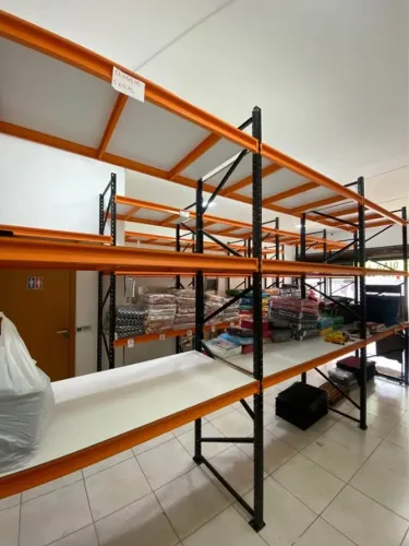 Prateleira Porta Palete 3m Reforçada Industrial Alta Resistência Para Armazém Depósito