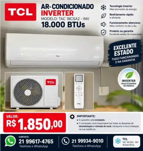 Ar Condicionado Inverter - TCL - 18.000 BTUs