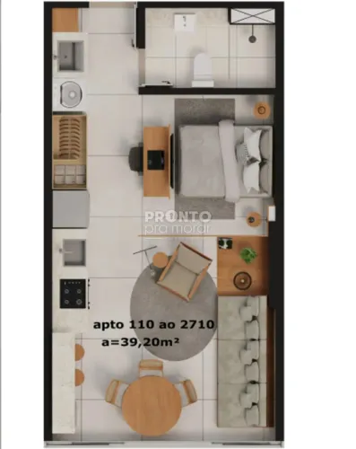 Apartamento com 1 quarto em Pina