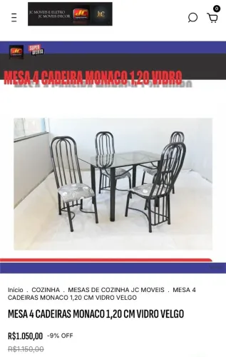 MESA 4 CADEIRAS MÔNACO 