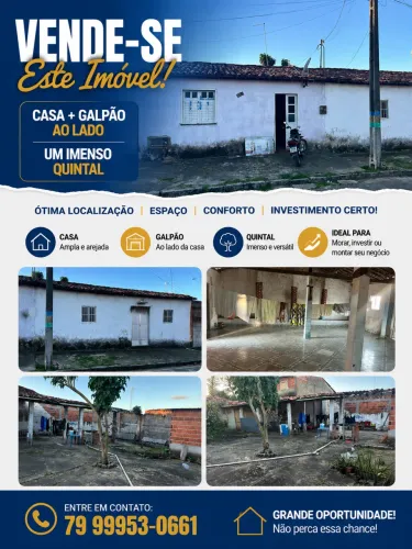 Vendo casa com galpão ao lado .