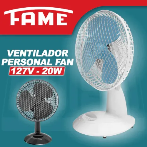 personal fan 20w 127v - fame preto #novo