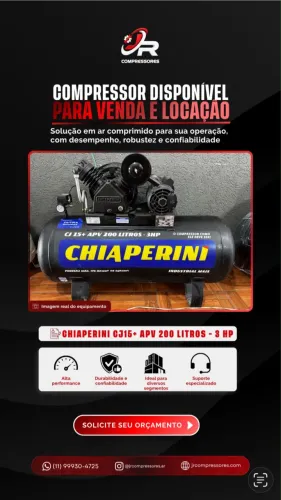 Compressor de ar 20 pés 3 HP 200 L