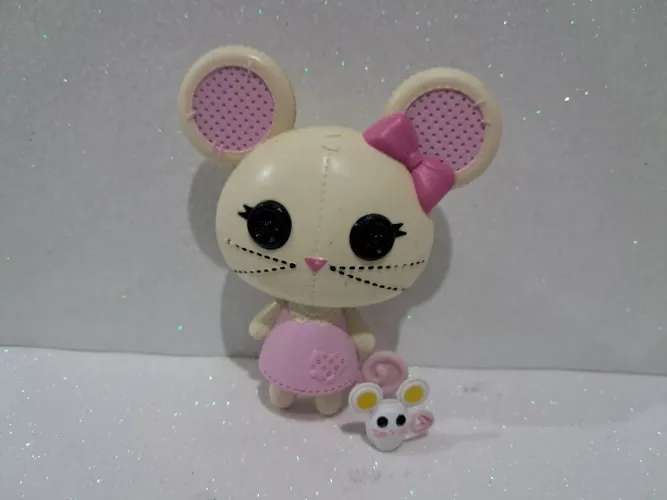 Lote Pet lalaloopsy Cinder Slippers 11cm + pet White Mouse Lalaloopsy 2cm