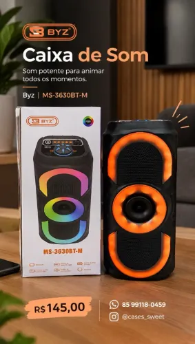 Caixa de Som BYZ MS-3630BT-M